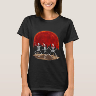 T-shirt Drôle Rocker Skeleton Roche Main Sur Costume Hallo