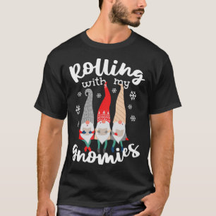 T-shirt Drôle Rolling Avec Mes Gnomies Gnomes de Noël T-S