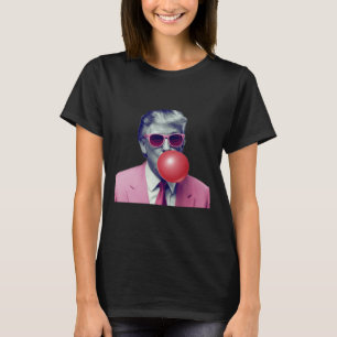 T-shirt Drôle rose Donald Trump Bubble Gum Yum Tee