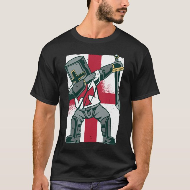 T-shirt Drôle Saint Georges Day Dabbing Knight England Dra (Devant)