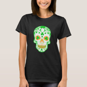 T-shirt Drôle Saint Patrick's Day Skull décorer pour Adult