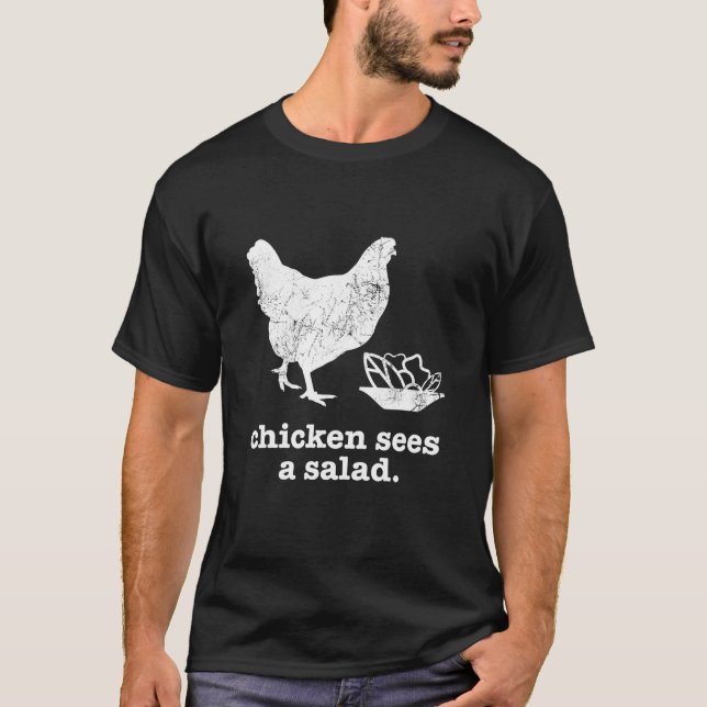 T-shirt Drôle Salade César De Poulet De Poule Plaisanterie (Devant)