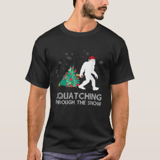 T-shirt Drôle Sasquatch Citation de Noël Squatching Bigfoo