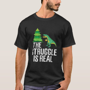T-shirt Drôle Saurus de Noël Lutte Est Real Arbre Rex D