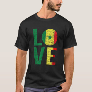 T-shirt Drôle Sénégal Racines Drapeau De L'Usa Sénégal