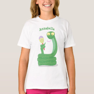 T-shirt Drôle serpent vert avec caricature maraca