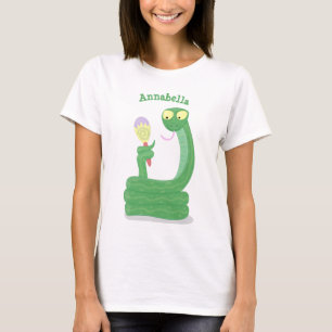 T-shirt Drôle serpent vert avec caricature maraca