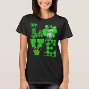 T-shirt Drôle Shamrock Green Plaid Love Mule St. Patrick's