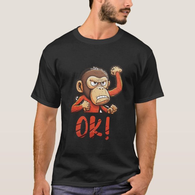 T-shirt Drôle singe dit oui (Devant)