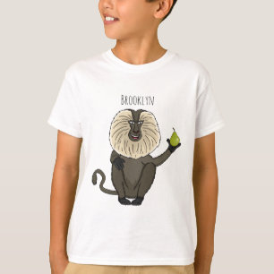 T-shirt Drôle singe-singe macaque à queue de lion