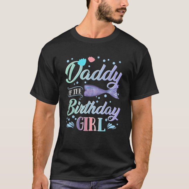 T-shirt Drôle Sirène Papa De L'Anniversaire Fée Magique (Devant)