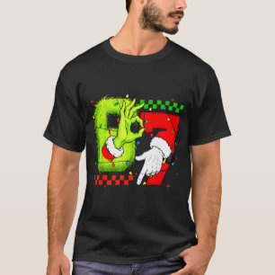 T-shirt Drôle Six Sept 67 Mème 6 7 Main de Lutin de Noël G