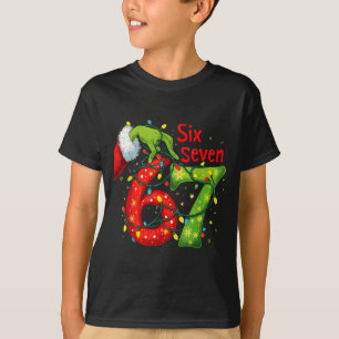 T-shirt Drôle Six Sept 6 7 Mème 67 Xmas Main Noël Co