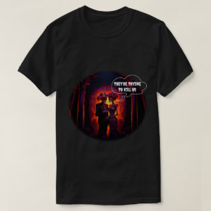 T-shirt Drôle Skeleton Couple Halloween