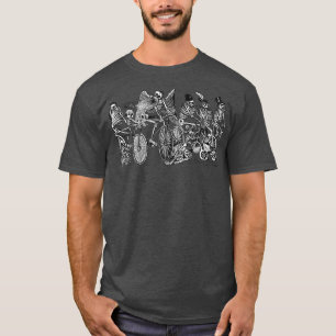 T-shirt Drôle Skeletons d'équitation Vélo pour les motards