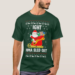 T-shirt Drôle Sled Out laid Noël Drôle Père Noël Sledding