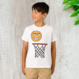 T-shirt Drôle souriant Basketball visage Dunking