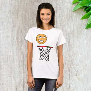 T-shirt Drôle souriant Basketball visage Dunking
