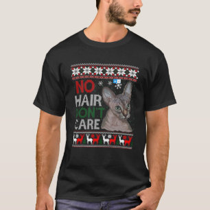 T-shirt Drôle Sphynx Chat Vilain Chandail de Noël sans che