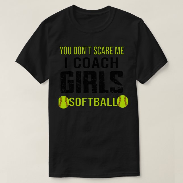 T-shirt Drôle sport entraîneur de softball équipe filles c (Design devant)