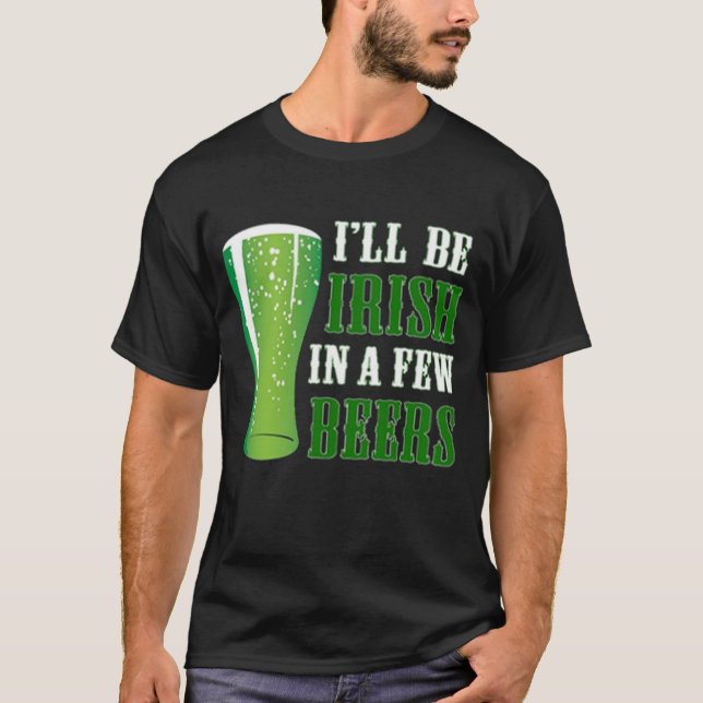 T-shirt Drôle St. Patrick's Day Boire des bières Vert Irla (Devant)