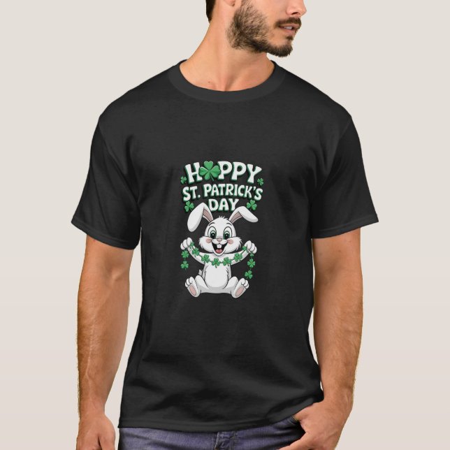 T-shirt Drôle St. Patrick's Day Shirt-Hoppy Bunny Design (Devant)
