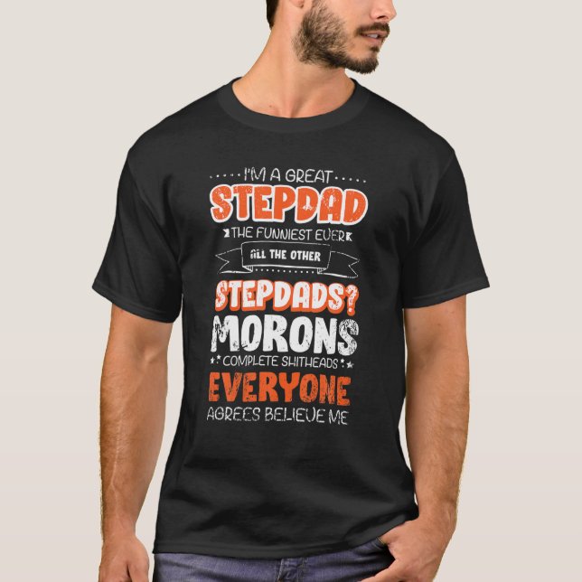 T-shirt Drôle Stepdad Idée Cadeau Pour Bonus Step Papa (Devant)