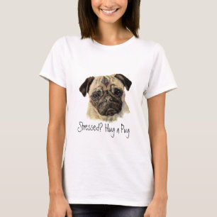 T-shirt Drôle, Stressé ? Accrochez un Carlin !, Chien, Ani