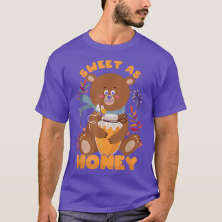T-shirt Drôle sucré comme miel mignon ours abeille enfant