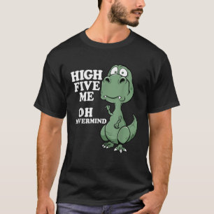 T-shirt Drôle T Rex Bras Courtes Plaisanterie High Five Me