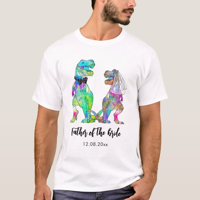T-shirt Drôle T-Rex Dinosaur Père de la mariée (Devant)