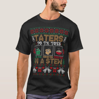 T-shirt Drôle Taters de Noël Pommes de terre Noël laid
