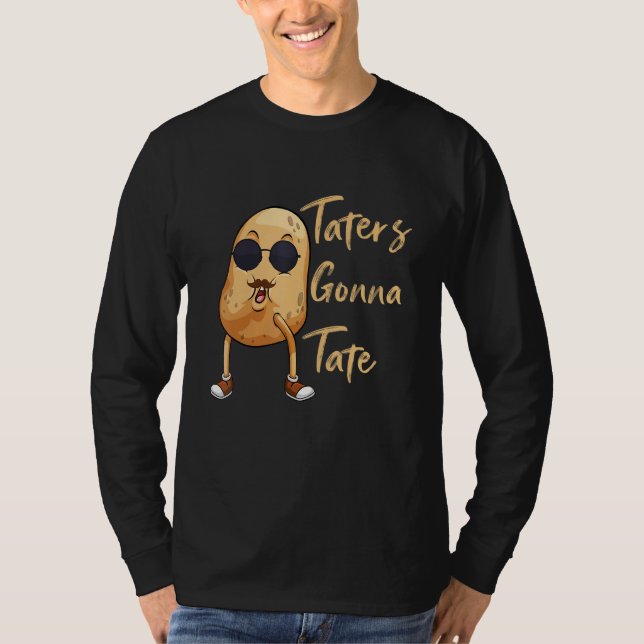 T-shirt Drôle Taters Gonna Tate Lunettes de soleil de pomm (Devant)
