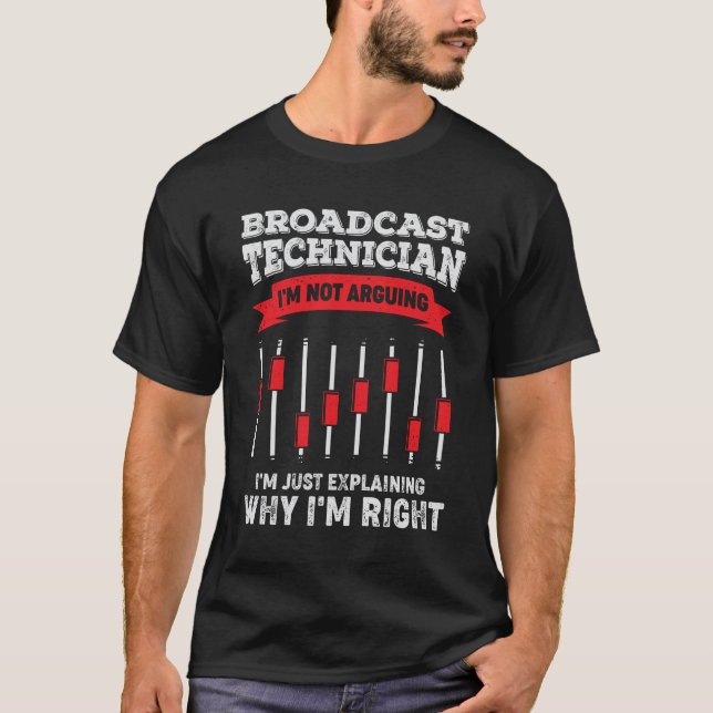 T-shirt Drôle Technicien en radiotélévision Ingénieur Tech (Devant)
