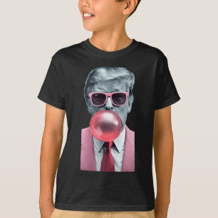 T-shirt Drôle Tee en Bubble Gum rose Trump Yum