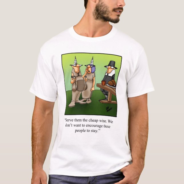 T-shirt Drôle Tee - shirt de dessin animé Thanksgiving (Devant)