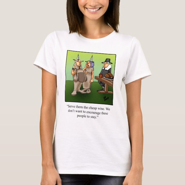 T-shirt Drôle Tee - shirt de l'Humour de vin Thanksgiving (Devant)