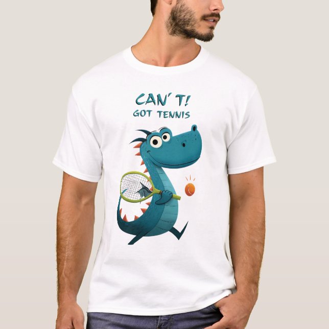 T-shirt Drôle Tennis Dragon | Je ne peux pas. J'Ai Du Tenn (Devant)
