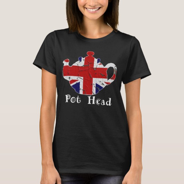 T-shirt Drôle Tête de théière britannique en détresse (Devant)