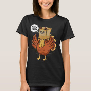 T-shirt Drôle Thanksgiving Day Fake Cat Turkey Meow Animal