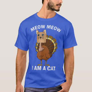 T-shirt Drôle Thanksgiving Turquie Chat Meow Costumes Turq