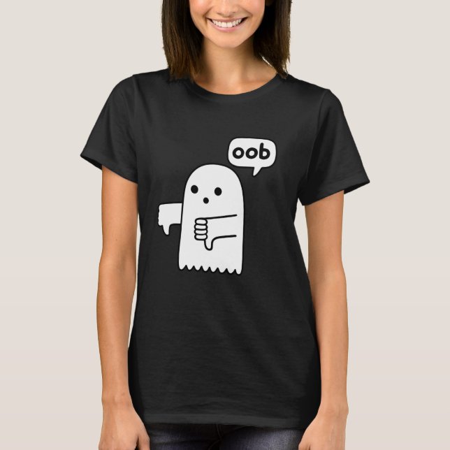 T-shirt Drôle Thumbs Down Ghost hurler de désapprobation (Devant)