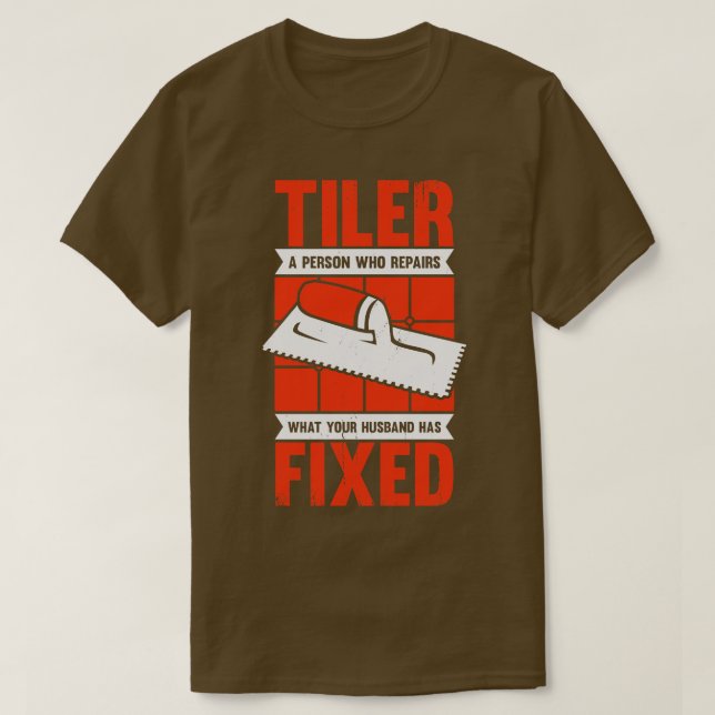 T-shirt Drôle Tiler Tile Setter Programme d'installation C (Design devant)