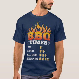 T-shirt Drôle Timer barbecue, Timer barbecue Grill Gri