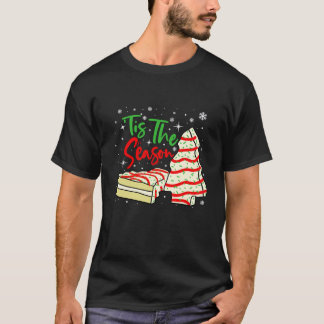 T-shirt Drôle Tis Season Design Christmas Tree Cakes D
