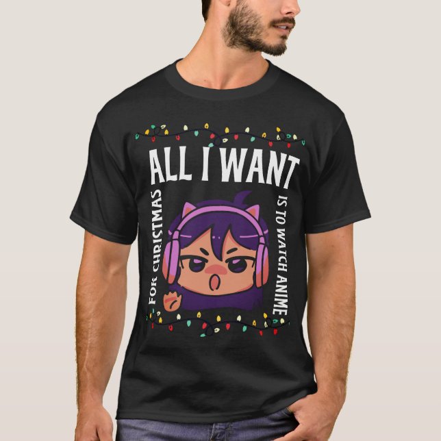 T-shirt drôle tout ce que je veux pour noël, c'est regarde (Devant)