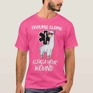T-shirt Drôle Trauma Llama Alpaca Votre Médaille EMT EMS