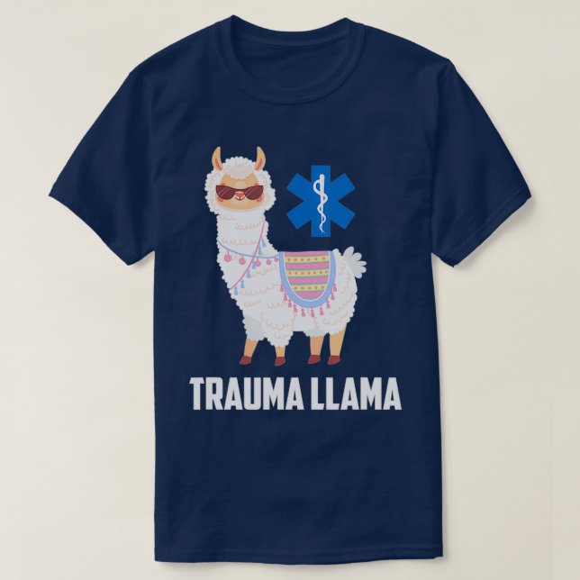 T-shirt Drôle Trauma Llama Emt Er Infirmière Premier Répon (Design devant)