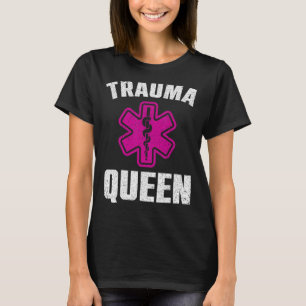 T-shirt Drôle Trauma Queen Art pour les femmes paramétriqu