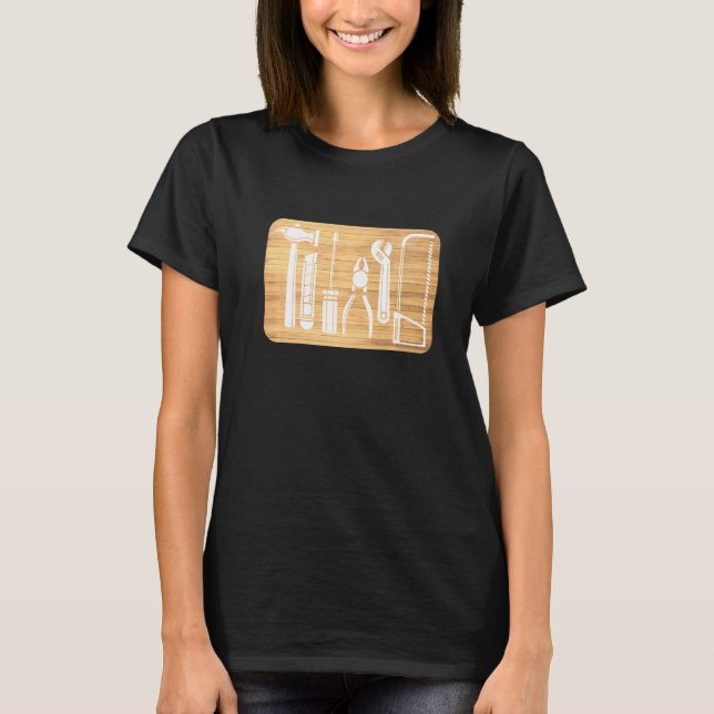 T-shirt Drôle travail du bois papa père charpentier travai (Devant)